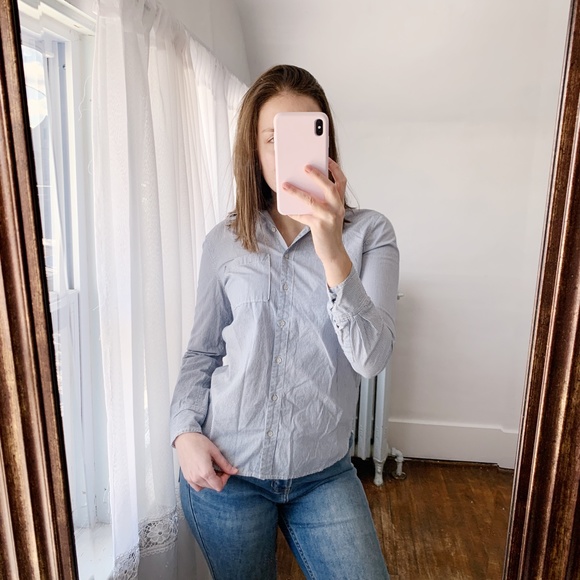 Aeropostale XS Striped Button Up Blouse - Picture 2 of 6